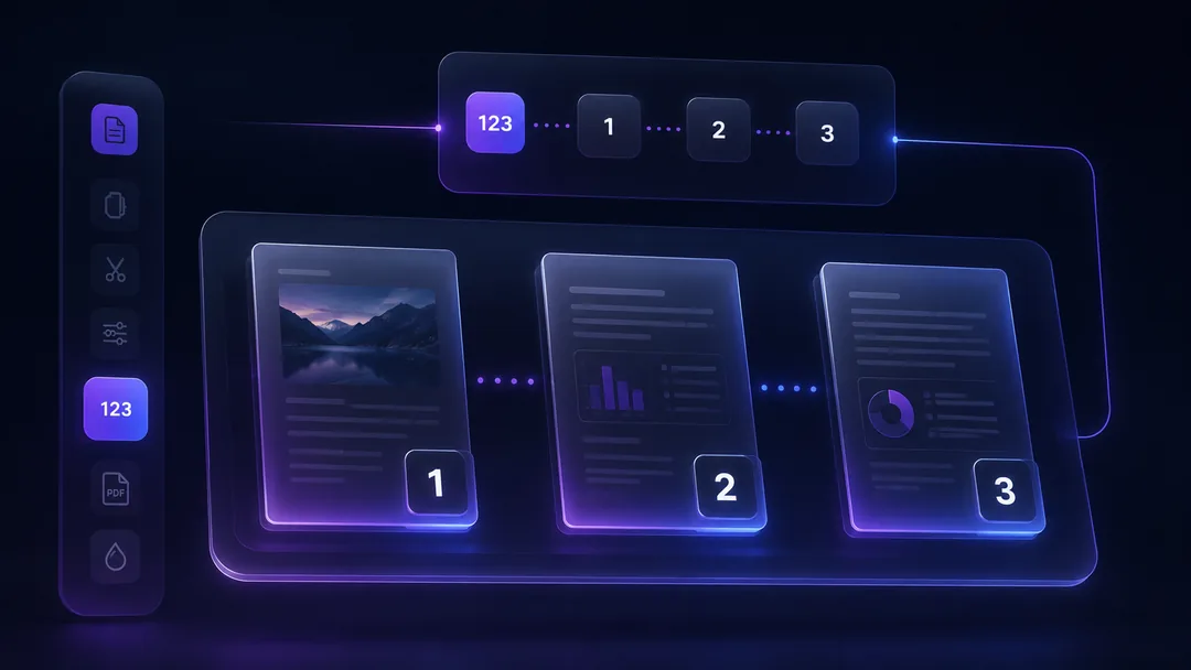 Page number tool preview